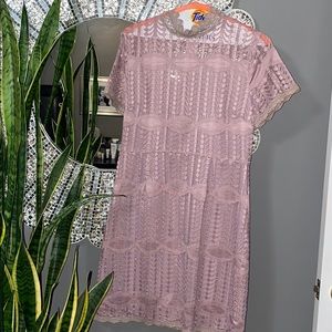 Lace high neck dress